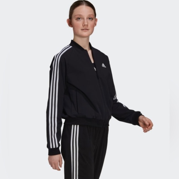 NWT Women Size Small Adidas Essentials 3-Stripes Multi-sport Track Jacket Black - Picture 3 of 13